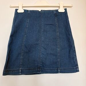Free People Dark Blue Denim Mini Skirt